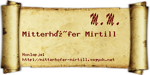 Mitterhöfer Mirtill névjegykártya